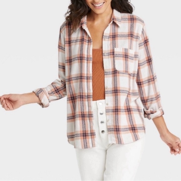 Universal thread women’s button-down long sleeve flannel shirt size L - Picture 5 of 7